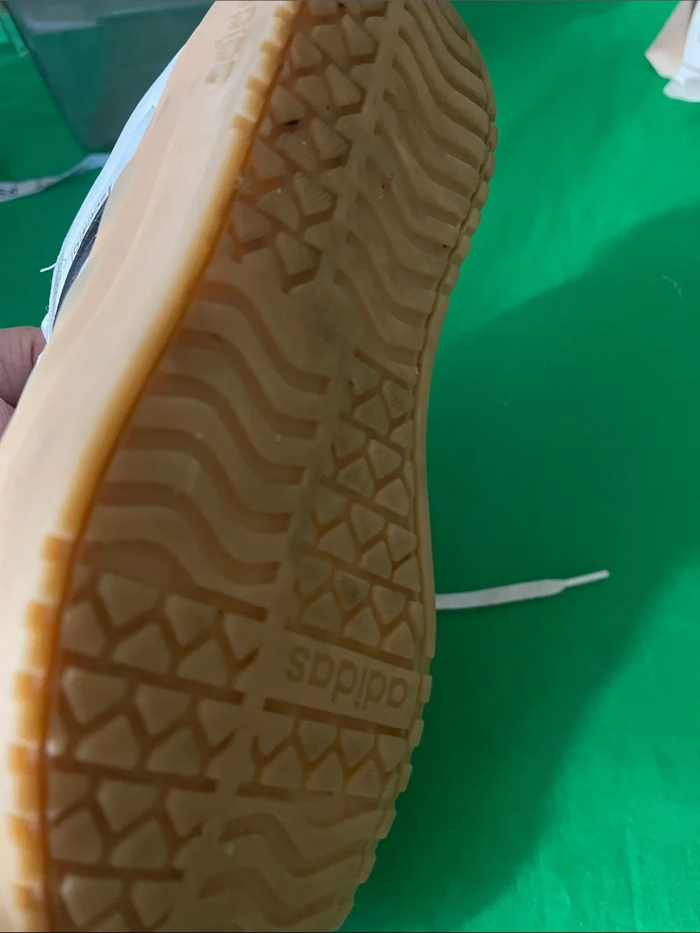 adidas Men’s White Sneakers with Black Stripes and Gum Sole